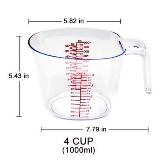 3-Piece Measuring Cups Set, Plastic Measuring Cup Stackable Design - Clear - Picture 3 of 6